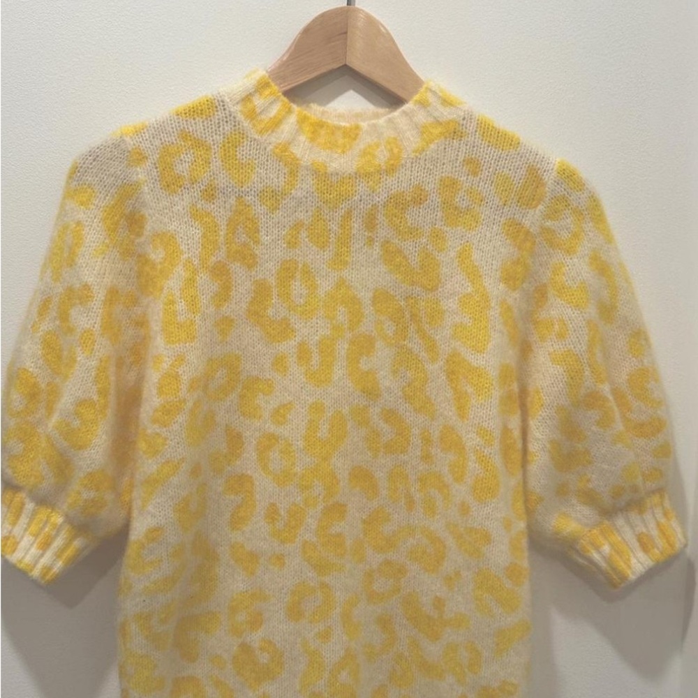 Sezane Yellow Animal Print Sweater - Picture 4 of 6